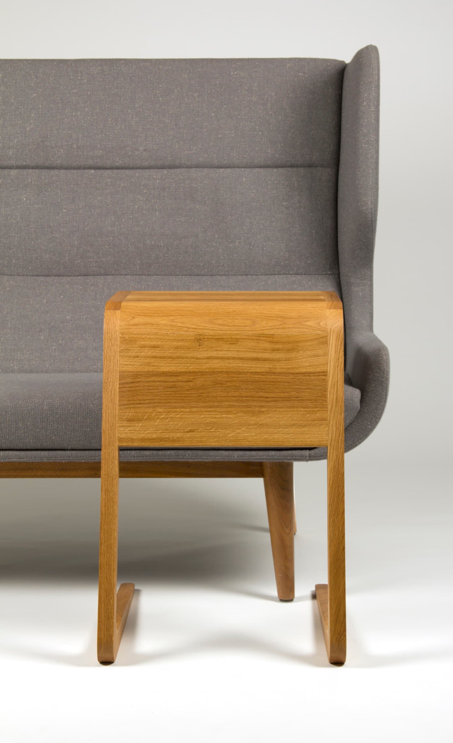 Table over sofa arm detail