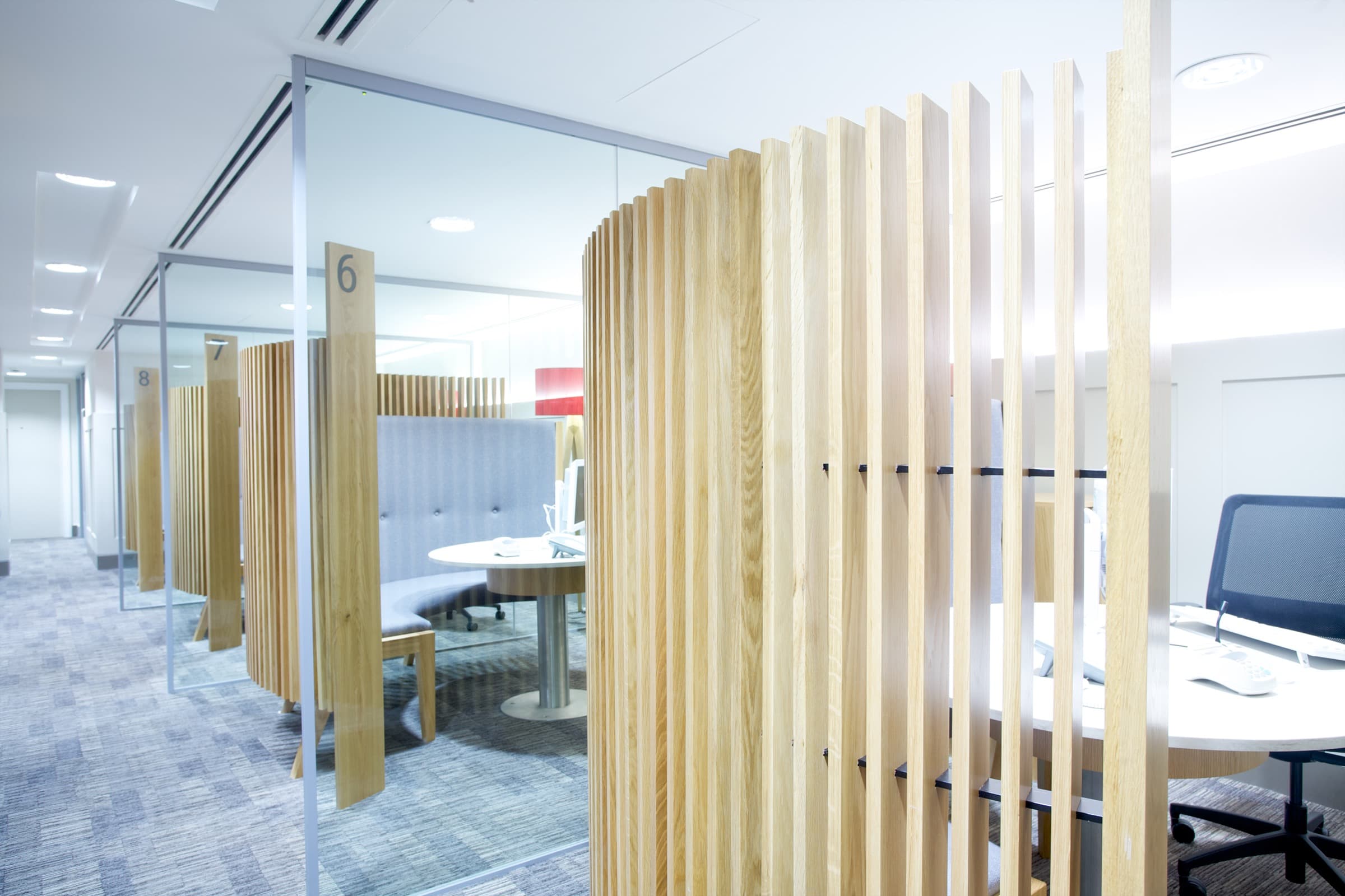 Private consultation pod corridor