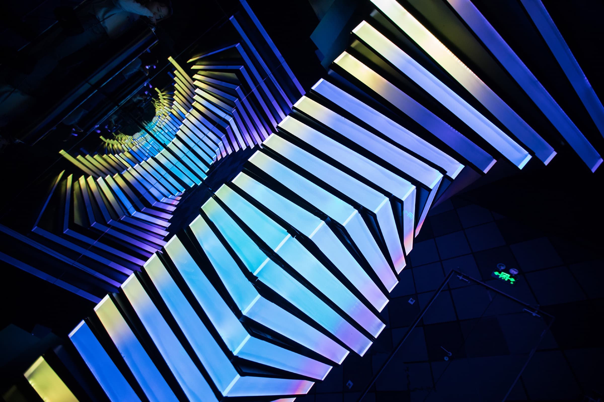 vivo Lab iridescent light staircase